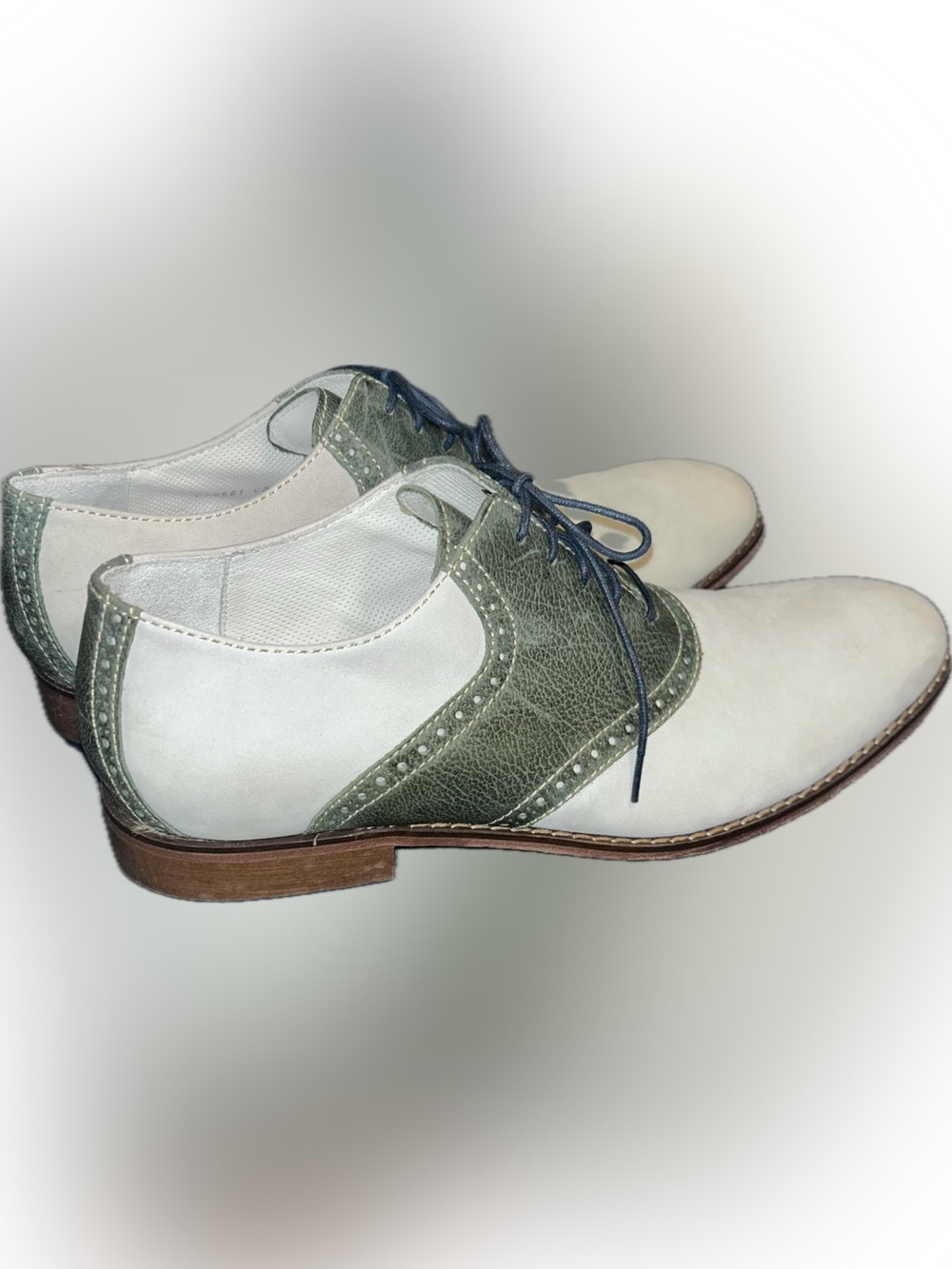 Cole Haan Air Colton Gray Green Saddle Oxford Brogue Nubuck Leather Shoes 13